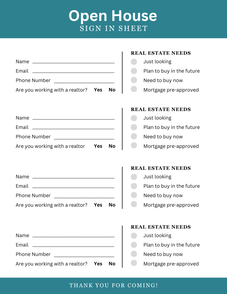 Web Agency Black-and-White-Simple-Real-Estate-Sign-In-Sheet-791x1024 Checklist for selling a house by owner: Free Download & Guide  